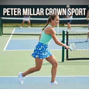 Peter Millar Royal Blue Floral Athletic Skort